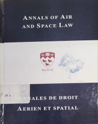 Image of Annals of air and space law: Vol. I