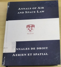 Image of Annals of air and space law: Vol. II