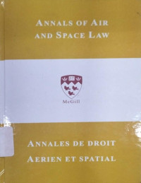 Image of Annals of air and space law: Vol. v