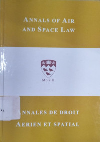 Image of Annals of air and space law: Vol. xix (Part I)
