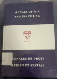 Image of Annals of air and space law: Vol  XXXIII