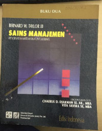 Image of Sains Manajemen: Pendekatan Matematika Untuk Bisnis Buku 2